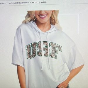 USF White Hoodie NEW with tags. Never worn. Size medium. Gameday Couture.